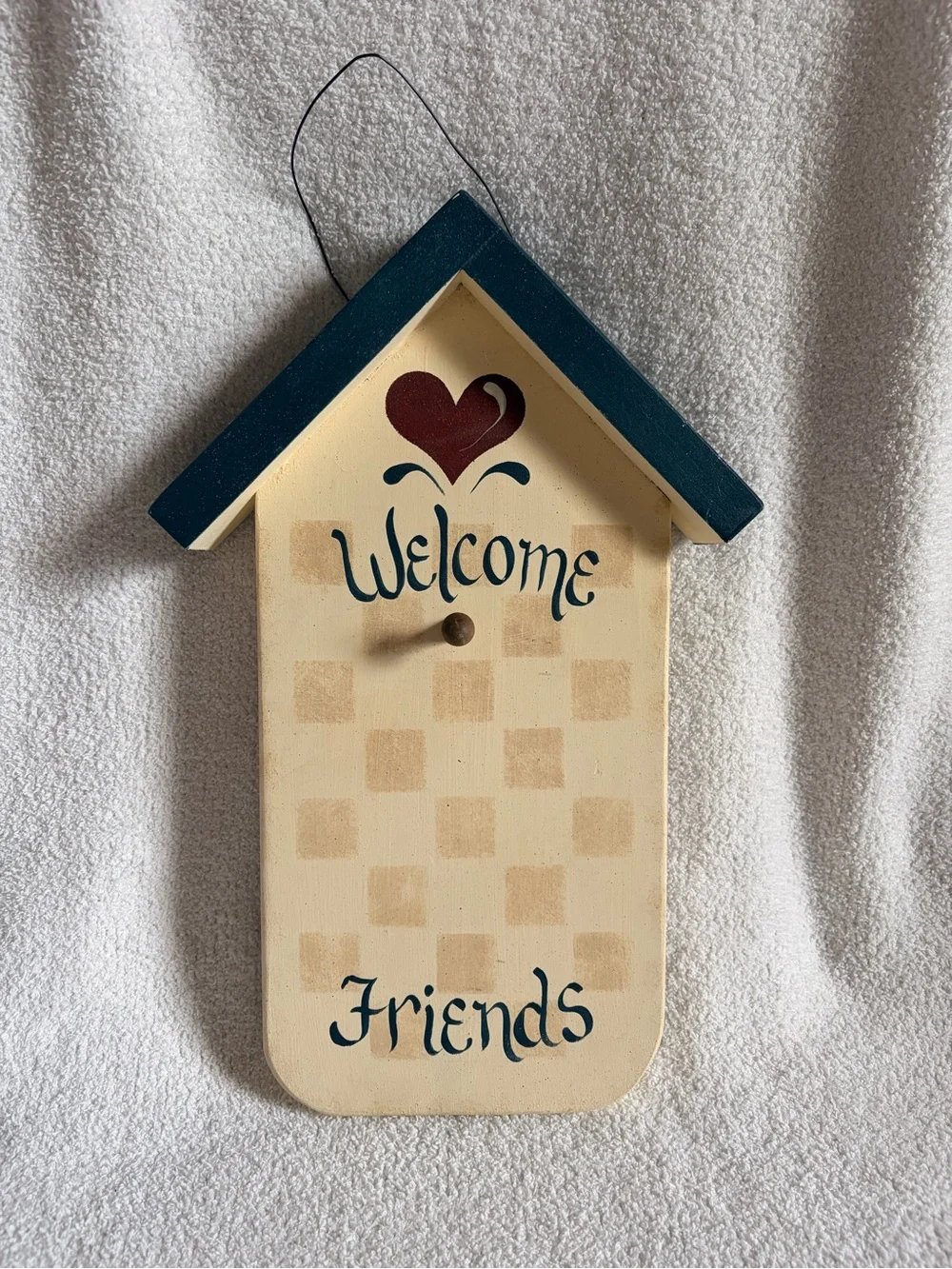 Welcome Friends Cream and Navy Wall Hanging